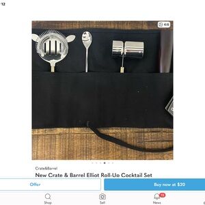 Crate&Barrel Black Bar Tool Set